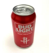 Houston Rockets NBA 2016 Limited Edition 12 Oz EMPTY Bud Light Beer Can Red 