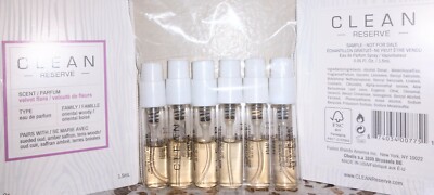 Clean Reserve VELVET FLORA Eau de Parfum Spray1.5mL /0.05oz QUANTITY 6 VIALS NEW