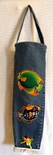Plastic Bag Recycling Holder-Jean material with Fish Easy Hang an Clean