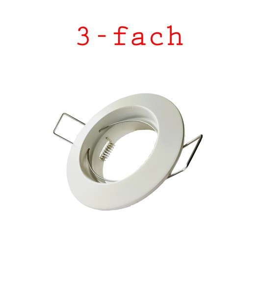 3 StüCk Einbaustrahler Weiß Einbaurahmen Metall Weiß 78Mm Durchmesser Einbauring-image