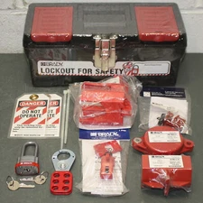PARTIAL - Brady Portable Lockout Tagout Kit 104795, Electrical Padlock / Valve