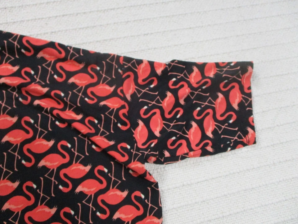 Camisa flamenca pequeña negra manga corta Lula Roe para mujer estampado túnica alta baja Foto 3 de 4