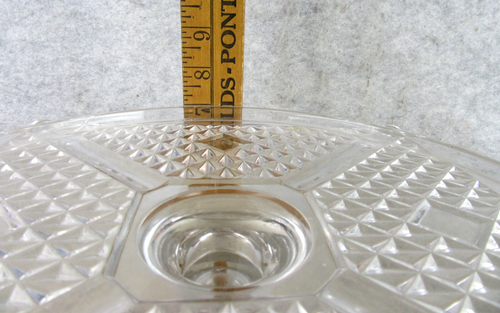 Antique ADAMS & CO. EAPG ASHMAN Clear Glass Pedestal Cake Plate Stand - Picture 15 of 16