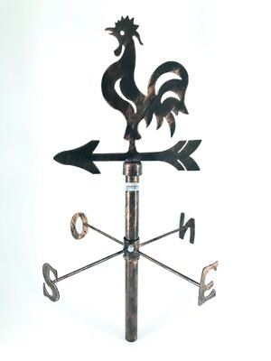 Segnavento A Gallo In Acciaio Inox - Decorativo Retrò, Resistente Alla Ruggine, Nero - Foto 4