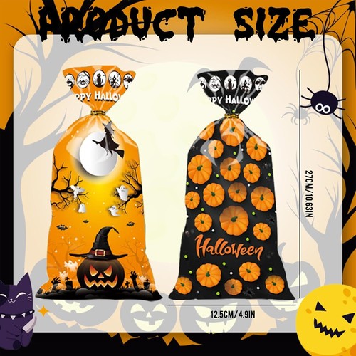 50X Halloween Candy Bags Trick or Treat Sweet Bags Loot Cookie Party Favor Decor - Picture 2 of 8