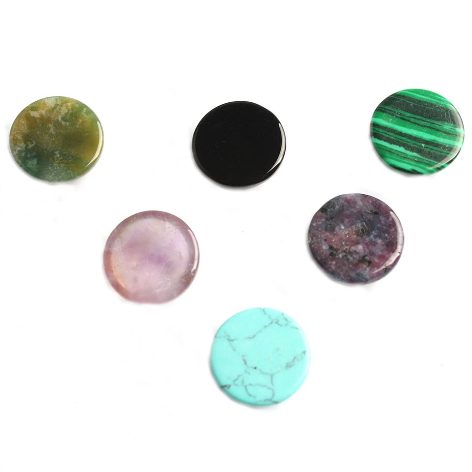 500pcs 14mm Natural Mixed Stone Round CAB CABOCHON DIY DIY Jewelry No Holes - Image 4 of 4
