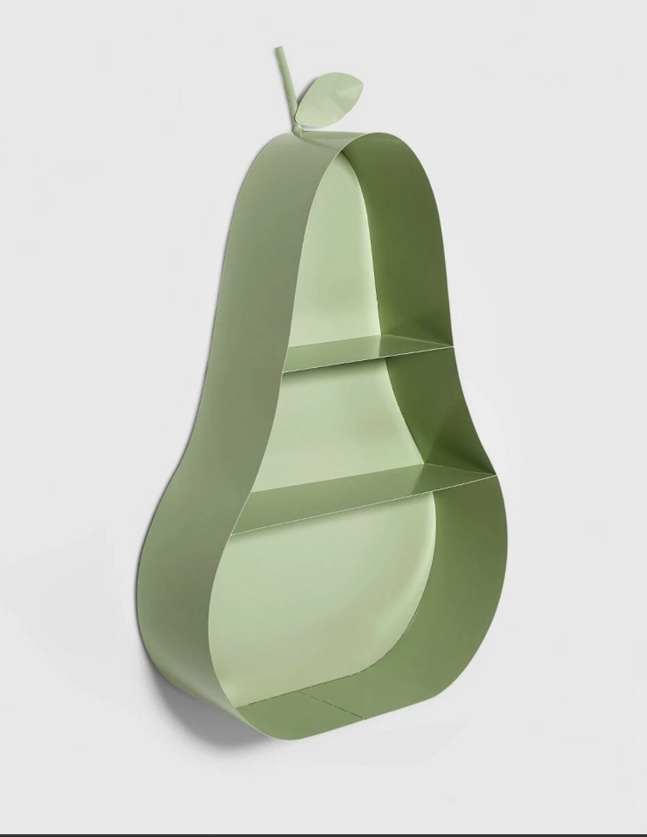Target Pillowfort~Metal Green Pear Shaped Hanging Wall Shelf~Kids Room Decor NEW