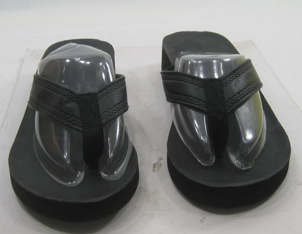 Sandalias Chanclas NEGRAS DE 1,5" PLATAFORMA TACÓN Sin Cordones MUJERES Talla 8 Foto 2 de 4