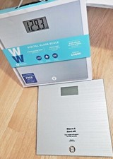Conair digital glass metallic silver LCD display Weight Watchers scale 400lbs