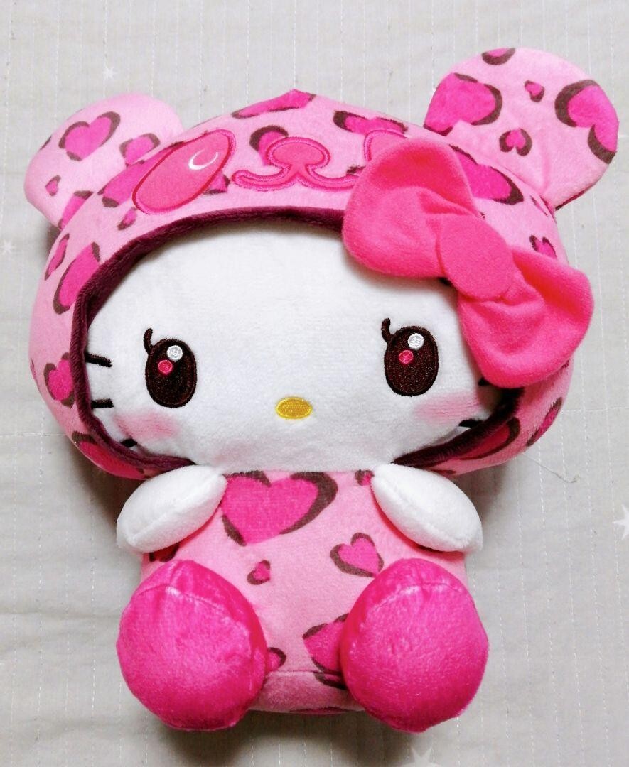 Panda Hello Kitty Lady Leopard Print BIG Plush Toy B Color 30cm