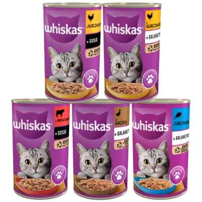 Whiskas Adult Mix 24x400g Huhn Rind Thunfisch Ente Feuchtfutter Für Katzen