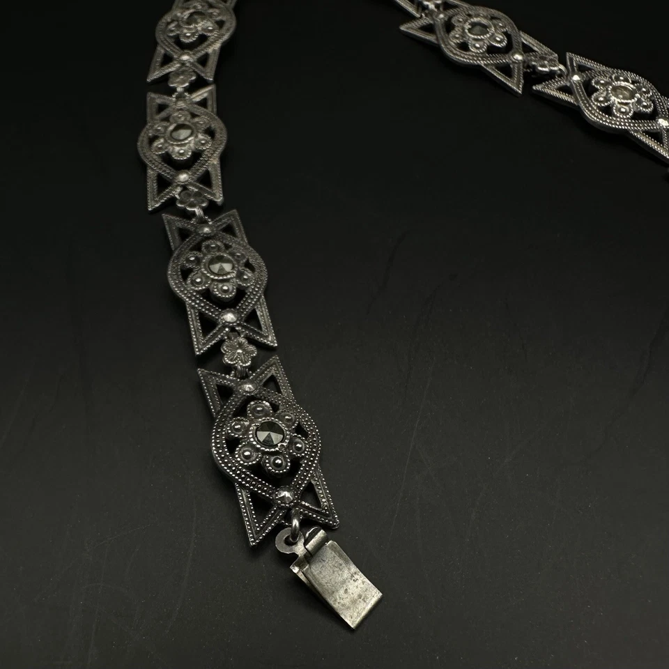 Pulsera de marcasita vintage | plata de ley .925 Foto 4 de 4