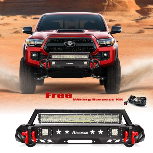 Aaiwa Stubby Front Bumper W/D-Ring & light For 2016-2023Toyota Tacoma 001