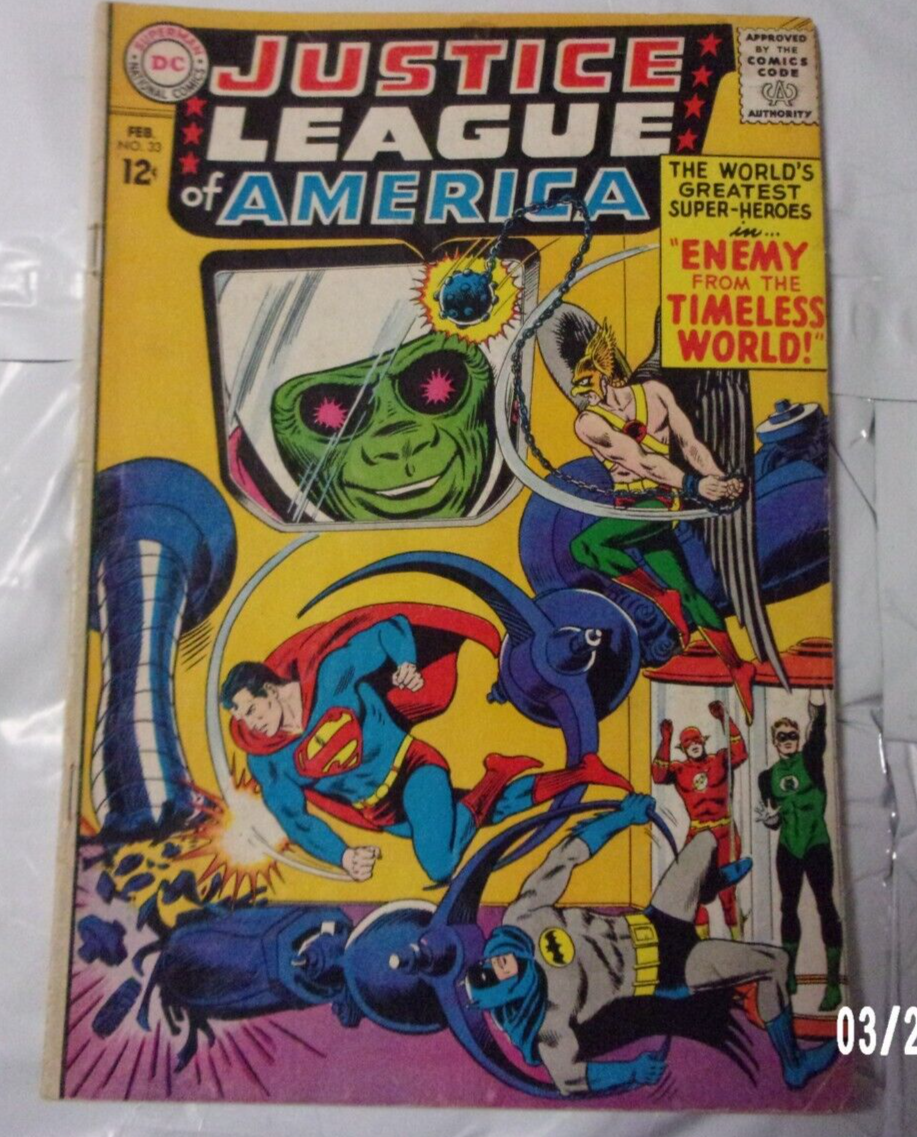 JUSTICE LEAGUE AMERICA #33 VG MINUS 1965 ENDLESS ONE,ALIEN-ATOR