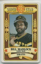 1982 Perma-Graphics Superstar Credit Card #SS8207 Bill Madlock Pittsburgh Pirate
