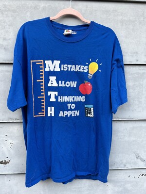 Teacher shirt  Mistakes Allow Thinking to Happen , blue, 2XL