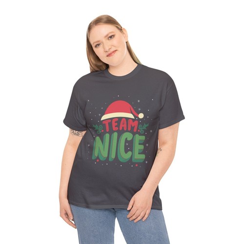 Team Nice Funny Christmas Graphic Tee Shirt, S-5XL - Picture 9 of 17
