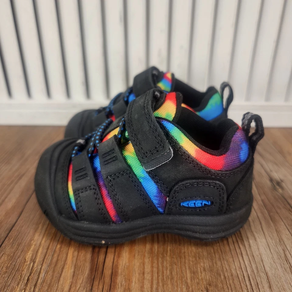 Keen Newport Niño Pequeño Talla 5 Negro Original Tie Dye Aire Libre Agua Trail Caminata Zapatos Foto 4 de 4