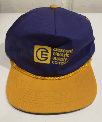 Vintage Crescent Electric Supply Company Snapback Hat Ball Cap Rope OSFA San Sun