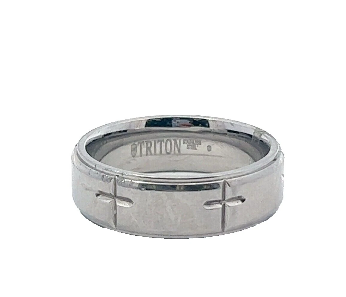 Triton Anillos de Banda de Acero Inoxidable para Hombres