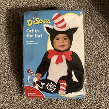 Dr SEUSS CAT IN THE HAT Infant 18-24 Month Halloween Costume Suit With Hat