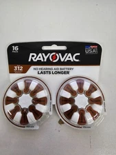 Rayovac 312 Hearing Aid Batteries - 16 Pack
