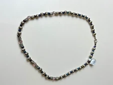 Vintage Metal Beaded Necklace Hand Made In Greece Unworn With Tag Stamped NTL