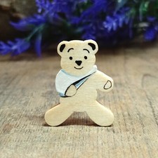 Broken Arm Handmade Bear Pin Fridge Magnet Get Well Soon Gift Wooden Teddy Badge