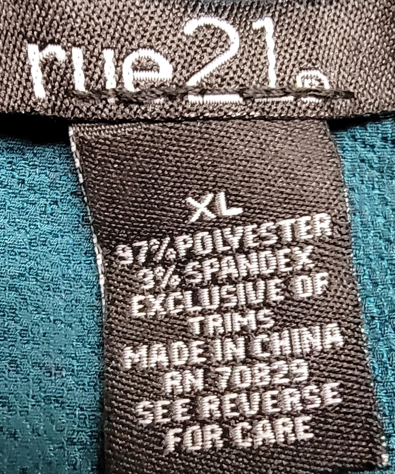 Rue 21 Womens Shirt Top Blouse Size XL X Large Green - Image 2 of 4