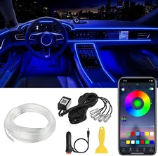 5-in-1 RGB LED Car Interior Ambient Light Strips 10M Multi-Color Guide Light Kit