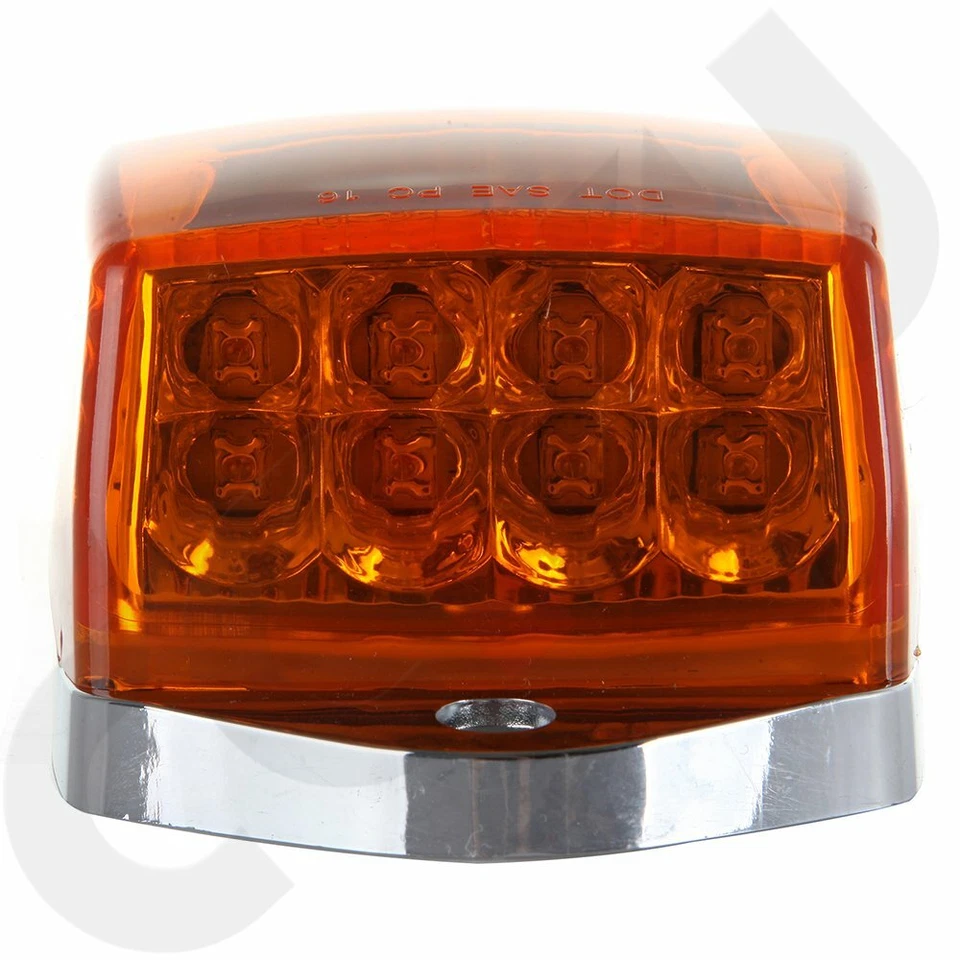 5x 17 LED Amber Chrome Cab Marker Roof Lights for Peterbilt 379 Kenworth Truck - Image 3 of 4