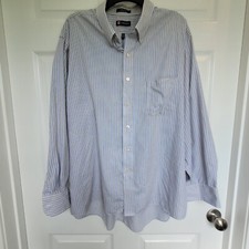 Chaps Dress Shirt Classic Fit Twill Long Sleeve Collared Button Down Striped