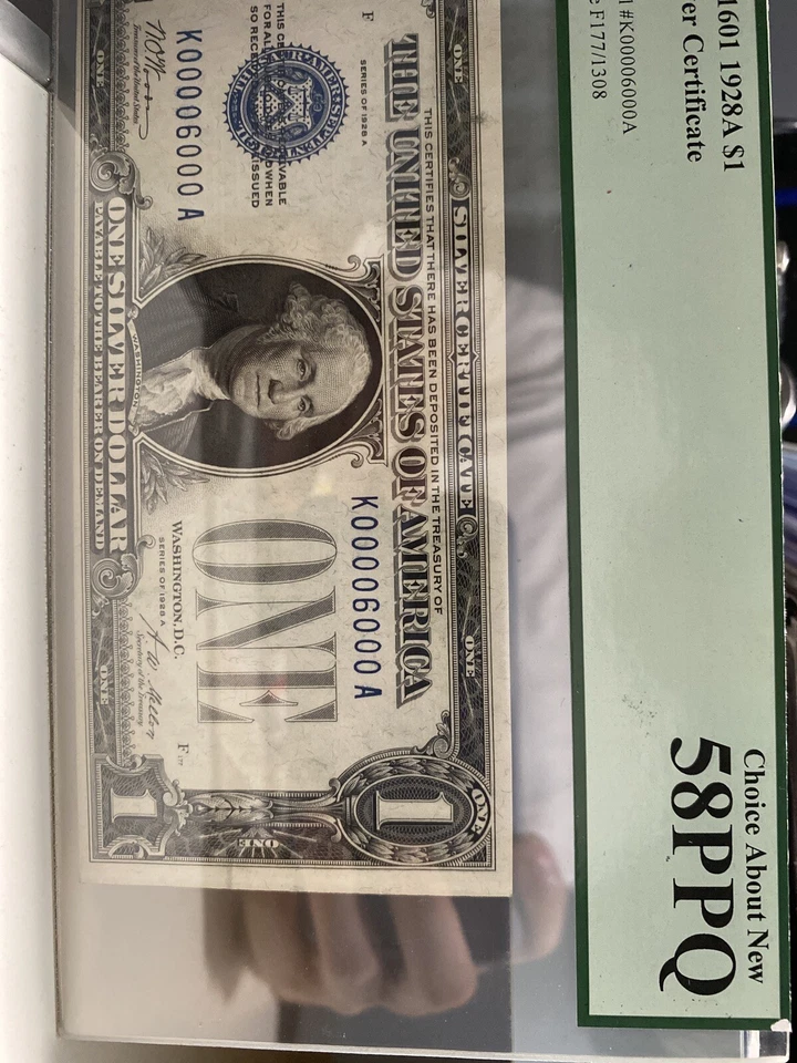 1928 A $1 Funny Back Binary note serial # 00006000 ，58PPQ UNC！Super Top Rare！！ - Image 4 of 4