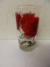 Boscul Peanut Butter Glass Red Carnation Flower  5"