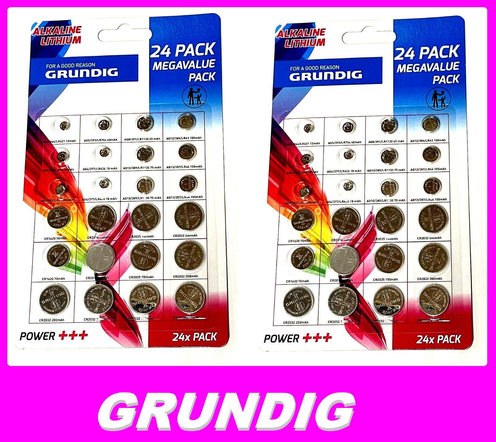 Thumbnail - 2x 24 Stück Grundig 145716 Knopfzelle Batterie