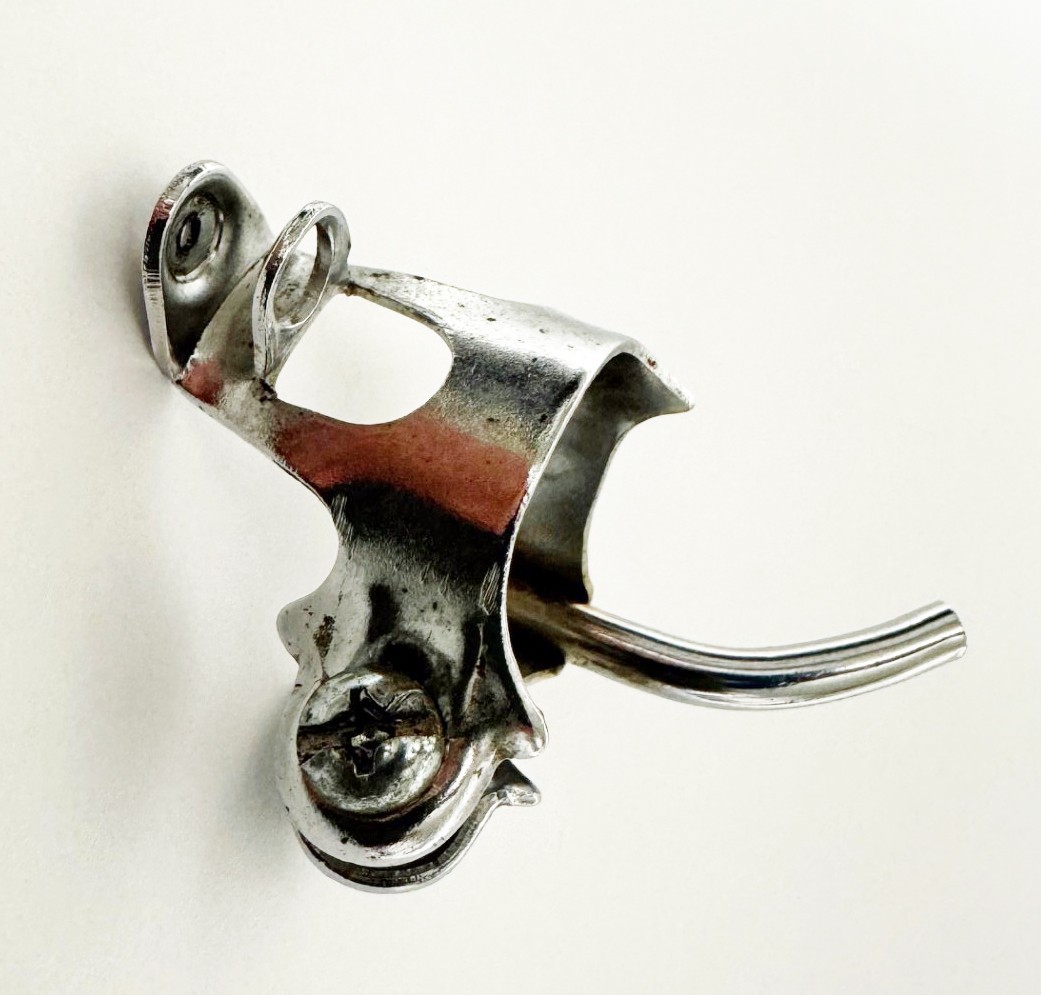 Vintage Bicycle 1-1/8" (28.6mm) 3.3.3. Cable Guide & Housing Stop, Chrome - Used