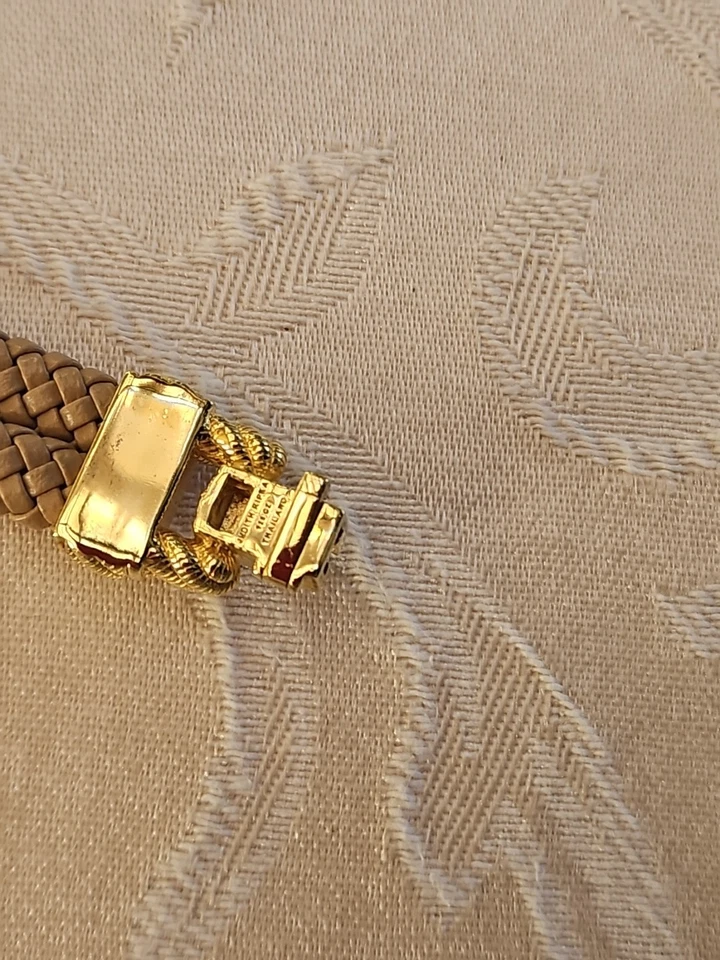 Brazalete JUDITH RIPKA Oro Vermeil Plata Esterlina Circonita Bronceada Doble Trenza Foto 2 de 4