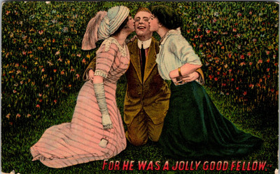 For He Was A Jolly Good Fellow 1911 Victorian Romance Postcard TPR8