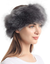 Faux Fur Headband with Elastic for Women's Earwarmer Earmuff