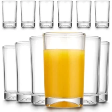 Mfacoy Small Juice Glasses Set of 6, 5.5-ounce Glass Cups, Heavy Base Small D...