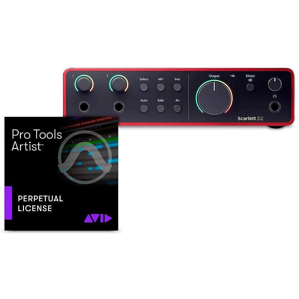 Интерфейс USB-C Focusrite Scarlett (Gen 4) с AVID Pro Tools Artist Perpetual 2i2