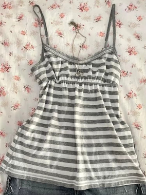 #ad Womens Fairycore Y2K Aesthetic Top Cami Halter Lace Tank Streetwear Shirt S XL $28.99