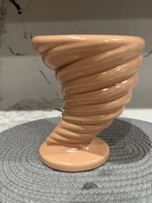 Vintage Art Deco Peach Ceramic Vase Made In USA