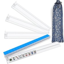 Mahjong Racks with Pushers and Bag - Set of 4 Clear Acrylic Tile Holders for ...