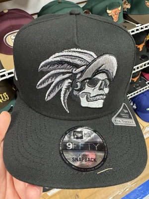 #ad New Era Mexico Aztec Warrior Headdress 9Fifty SnapBack Hat Black Skull Silver $47.90