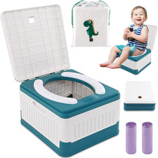 Portable Toddler Travel Potty Foldable Training Toilet w/ Bags Storage Bag