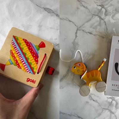 Neuwertiges Original Goki Holzspielzeug Plus Gratis Balance Spiel& Tanzende Kuh