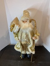 18" Gold Santa Claus Collectible Doll Santa Christmas Figurine Holiday Decor