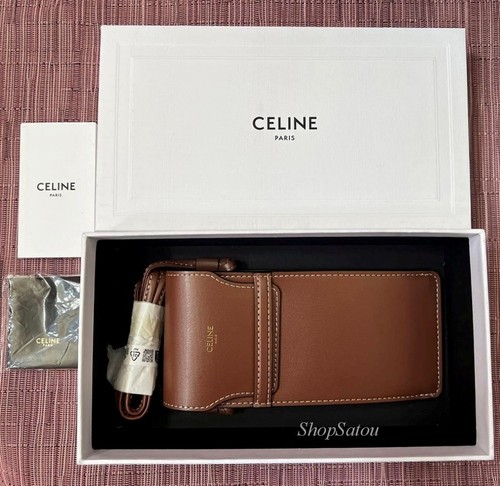 NIB CELINE Sunglass Case Sunglasses Case Eyeglass Case Crossbody BROWN G1N