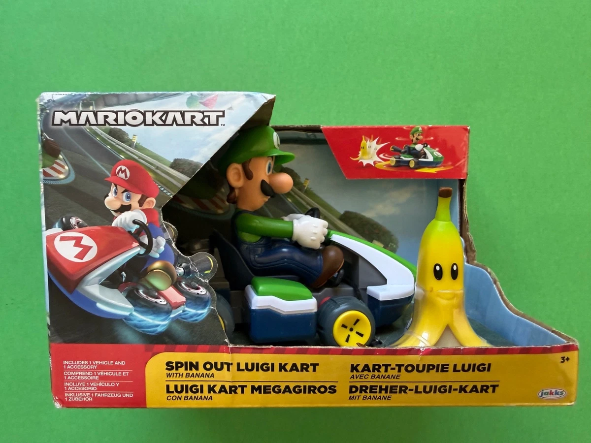 Super Mario Kart – Luigi Kart com Banana – Figura Jakks Pacific